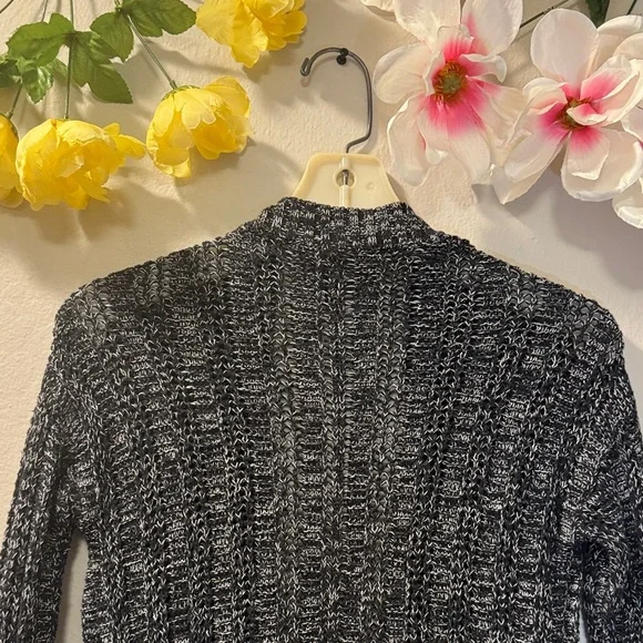 American Eagle Outfitters Black Marled Open-Front Cardigan - Picture 5 of 9